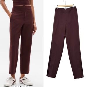 Athleta Endless High Rise Pant Women 0 Tall Burgundy Tapered 782695-01 Stretchy